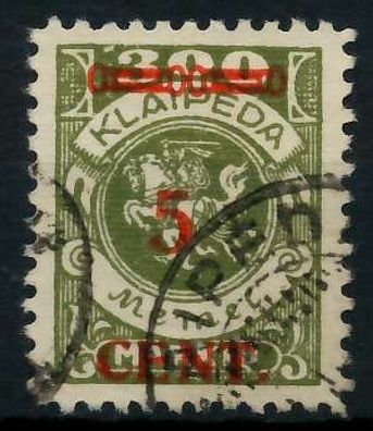 MEMEL 1923 Nr 174Ie gestempelt gepr. X7B2486