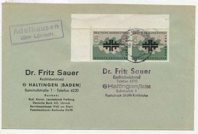 BRD 1958 Nr 292 BRIEF MEF ECKE-ULI X7E66A2