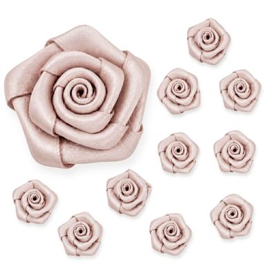 Satinrosen 3cm zum Basteln & Aufnähen 10 Stück Cappuccino