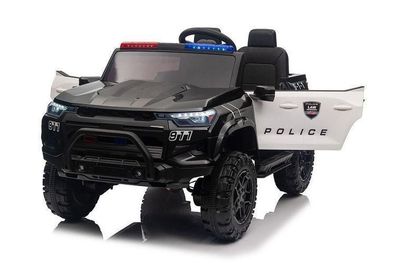 Kinderfahrzeug - Elektro Polizei-24V, 4x200W Motoren, bis 10 km/h, 2,4Ghz EVA+Leder
