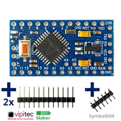 Pro Mini Board für Arduino | 5V 16MHz / 3.3V 8MHz | ATmega328P Modul