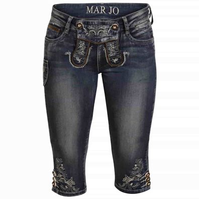 Trachtenjeans Franziska Kniebund blau