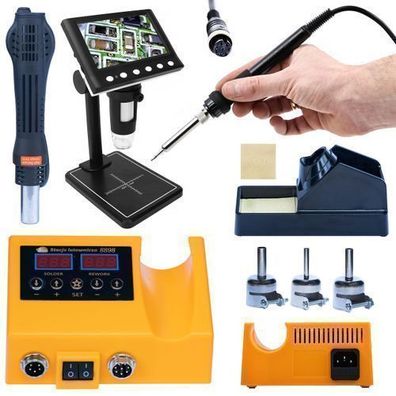 Rosfix Set Digitalmikroskop 4,3" + Lötstation 660W | 1000X Zoom USB LED