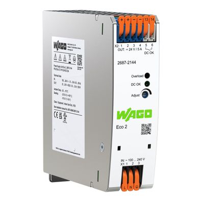 WAGO Compact Stromversorgung ECO 2687-2144 Hutschienen-Netzteil DC 24V 5A