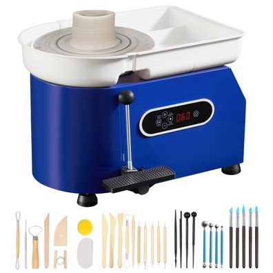 VEVOR Töpferscheibe 450W 28cm 300 U/min mit Pedal und Schérze Keramik