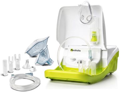 Norditalia Meganeb Inhalator Aerosol Kompressor leise mit Zubehörfach