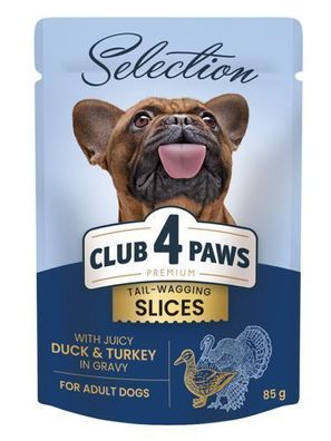 CLUB 4 PAWS HUND Beutel 85 g Selection Ente mit Truthahn in Soße
