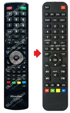 Ersatz Fernbedienung passend für Hisense ER-00016 / ER00016