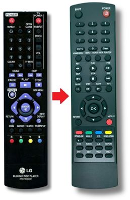 Ersatz Fernbedienung für LG Blu-Ray AKB73155301 - RCT689H - RCT699H
