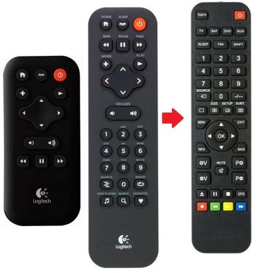 Ersatz Fernbedienung Logitech Squeezebox Boom / Classic / Touch