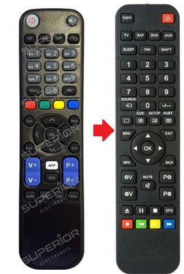 Ersatz Fernbedienung für Telesystem TS9011 TS9011HD TS9011HDTIVU HD TIVU