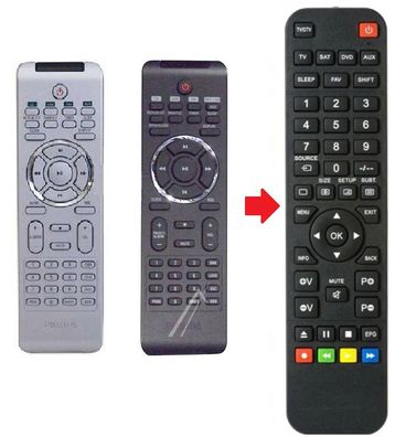Ersatz Fernbedienung für Philips MCM277/05 | MCM277/12 | MCM279/12 | MCM302/05