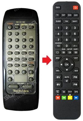 Ersatz Fernbedienung Technics LCH505 | RS-AZ7 | RS-CH404