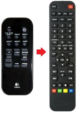 Ersatz Fernbedienung Logitech Z680 / Z6D / Z5400 / Z5450