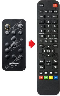 Ersatz Fernbedienung passend für Onkyo RC-877S / LS-B50 / LS-T10 Soundbar