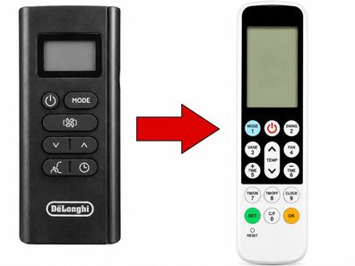 Ersatz Fernbedienung für DeLonghi 5515111051