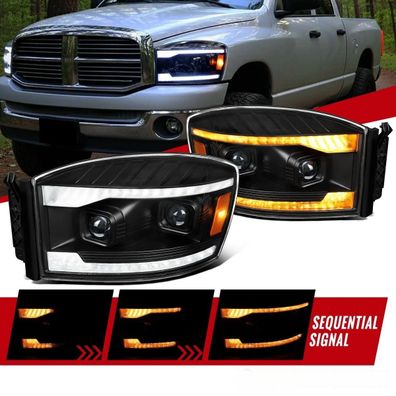 DODGE RAM 2006 - 2008 Dual Projector Scheinwerfer LED Signal seq. DRL 06 - 08