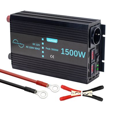 CAPTOK Spannungswandler 1500W 3000W Reiner Sinus 12V auf 230V mit LCD-Anzeige