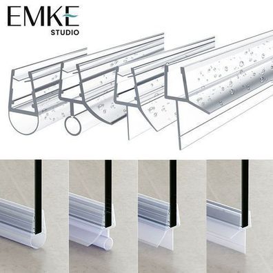 EMKE Duschdichtung Ersatzdichtung Duschtürdichtung Wasserabweiser 6/8mm Glas 1/2 Stk