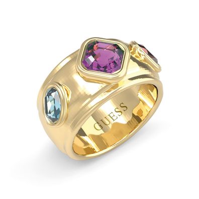 Guess Schmuck Damenring Multi Cystal Goldfarben JUBR05315JWYGMC