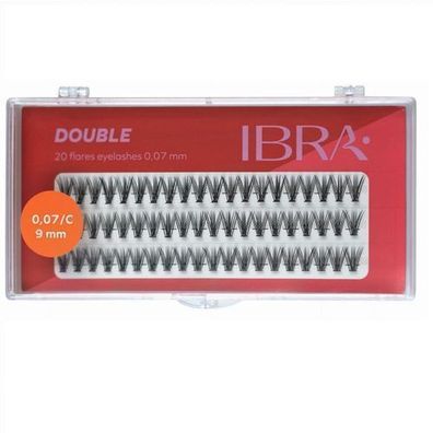 Künstliche Wimpern Ibra Double Knot-Free | 0.07 C-9mm, 60 Stück - Profipackung