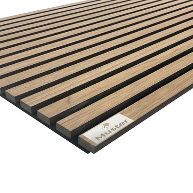 Akustikpaneel mit Holzfurnier in Bright Teak - 2700x600 mm - mit PET-Fil