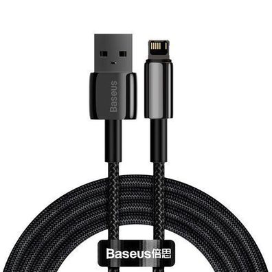 Baseus Premium Lightning-Kabel 2m Schwarz - Hochleistung, 2,4A (Modell CALWJ-A01