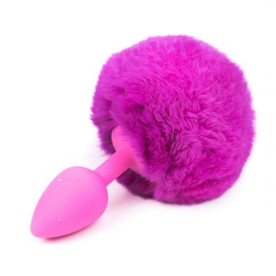 Butt Plug mit Pompon Lila Größe S