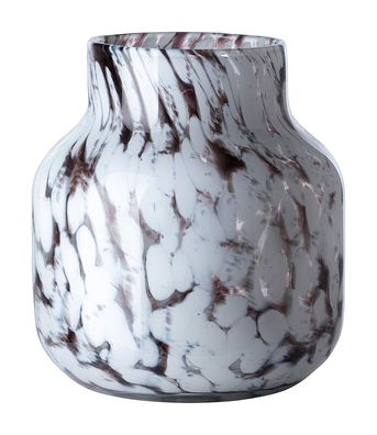 Fink PANTEA, Glasvase, Windlicht, Glas, glatt, braun, weiß, L. 23 cm, B. 23 cm,