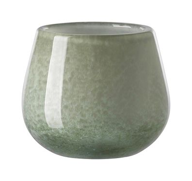 Fink MARLY, Windlicht, Vase, Glas, glatt, hellgrün, L. 13.5 cm, B. 13.5 cm, H. 11