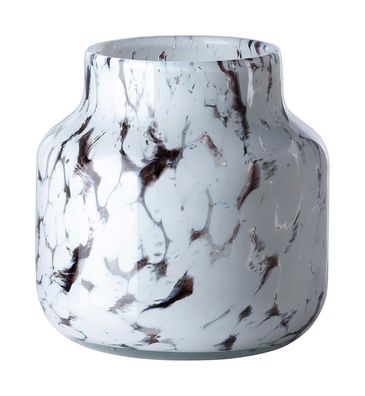 Fink PANTEA, Glasvase, Windlicht, Glas, glatt, braun, weiß, L. 19 cm, B. 19 cm,