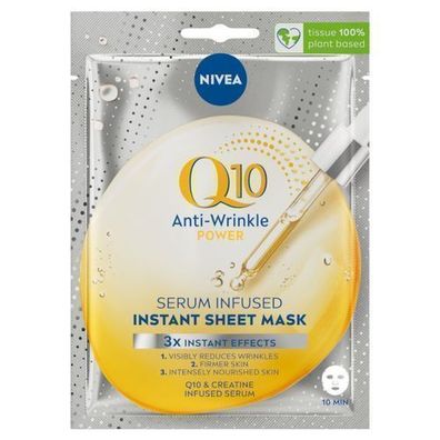 Nivea Q10 Plus Anti-Falten Serum-Tuchmaske für jugendliche Ausstrahlung, 1 Anwen
