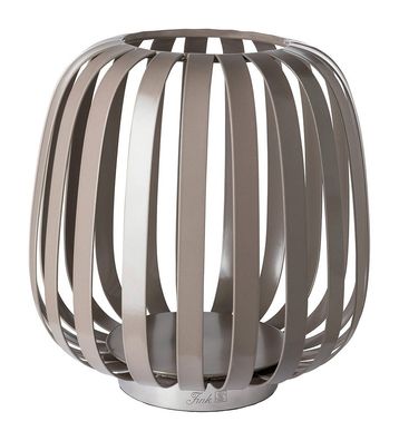 Fink Mambaia, Windlicht ohne Glas, vernickelt, Eisen, pulverbeschichtet, glatt,