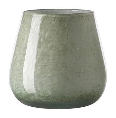 Fink MARLY, Windlicht, Vase, Glas, glatt, hellgrün, L. 18.5 cm, B. 18.5 cm, H. 17
