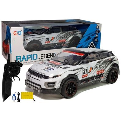 IMPORT Leantoys Ferngesteuertes Rallye-Auto 1:10 Weiß R/C