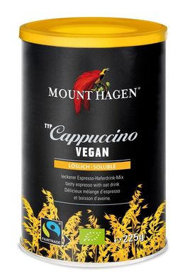 3x MOUNT HAGEN Mount Hagen Bio Fair Trade Cappuccino Vegan 200 g Dose 200g