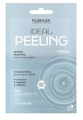 Flos-Lek Ideale Peeling Creme fuer Gesicht, Hals & Dekollete, 2 x 4 ml