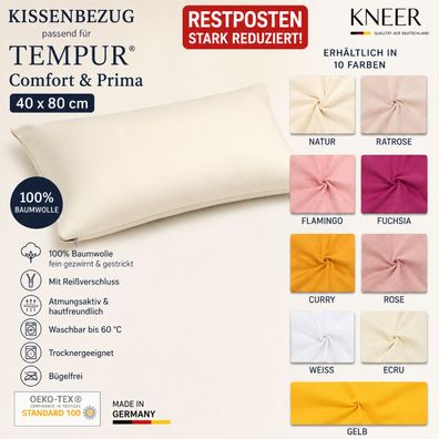 Kissenbezug passend Tempur Comfort und Prima 40 x 80 Restposten stark reduziert