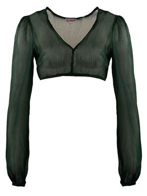 Dirndlbluse Salching flaschengrün