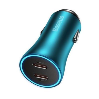 Baseus Golden Contactor Pro Autoladegerät, 2x USB-C 40W, Blau (CGJP000003)