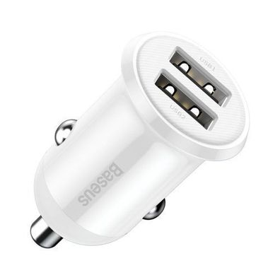 Baseus Grain Pro USB-Autoladegerät, 2 Port, 4,8 A, Weiß (Modell: CCALLP-02)