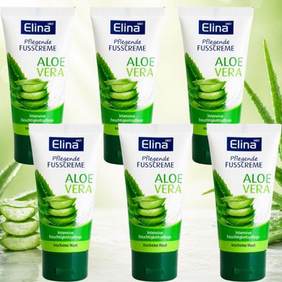 6x50ml Elina Aloe Vera Fusscreme intensive Feuchtigkeit für trockene Haut