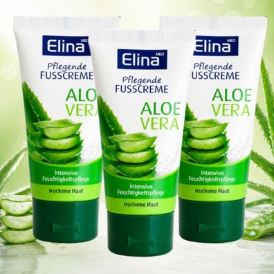 3x50ml Elina Aloe Vera Fusscreme intensive Feuchtigkeit für trockene Haut