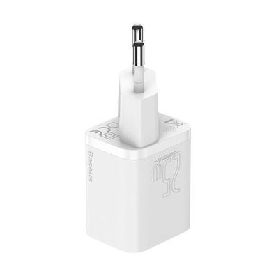 Baseus Schnellladegerät Si USB-C 25W 3A mit USB-C/USB-C Kabel 1m - Weiß