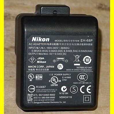 Nikon EH-68P Netzstecker für USB - Ausgang: 5 Volt / 0,5 A ohne Kabel