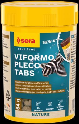 Sera Viformo Pleco Tabs Nature 100ml Hauptfutter für Welse + Schmerlen Tabletten