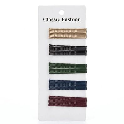 Haarnadeln geriffelt mit Kugelenden 5,5 cm – 40er Pack Farb-Mix für Friseure
