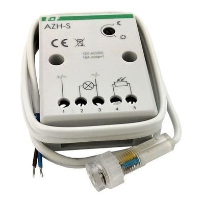 Dämmerungsschalter m. Licht Sensor m. hermetische Sonde ß10 12V 16A AZH-S F&F