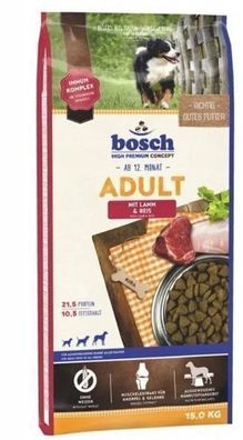 Bosch Lamm & Reis für ausgewachsene Hunde, 15 kg