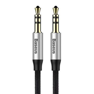 Baseus Yiven M30 Stereo AUX Audiokabel 3,5 mm Mini-Klinke 1,5m Silber-Schwarz (C